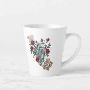 Mechanisch Hart met Rozen – Vintage Surrealistisch Latte Mok