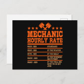 MECHANISCH HOURLY RATE Funny Car Mechanic Rates Ca Briefkaart (Voorkant / Achterkant)