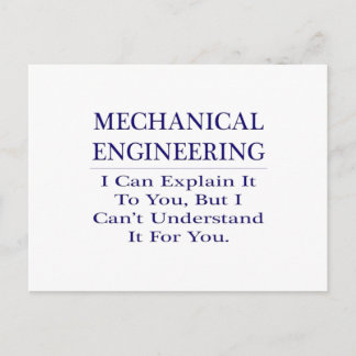 Mechanisch ingenieur Joke .. Leg uit dat u het nie Briefkaart