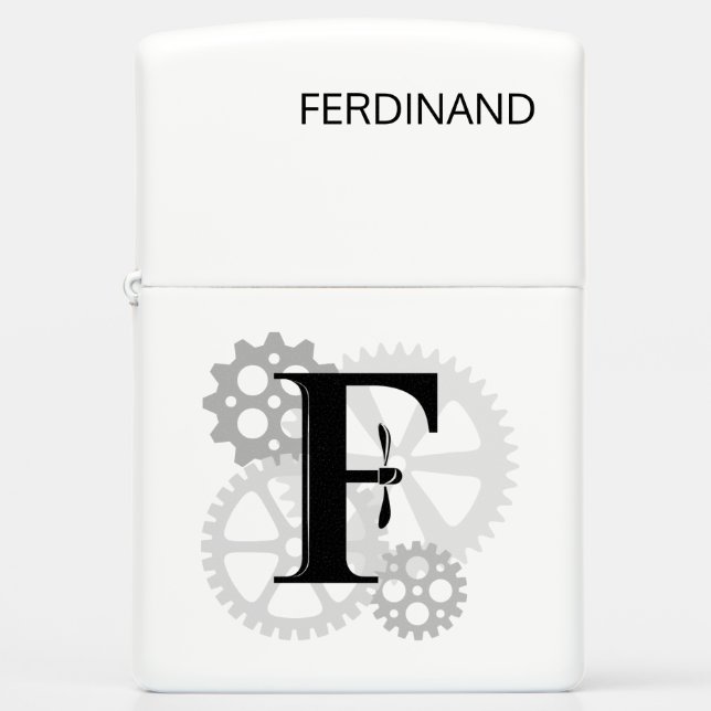  mechanisch monogram. Initiaal "F" (Voorkant)