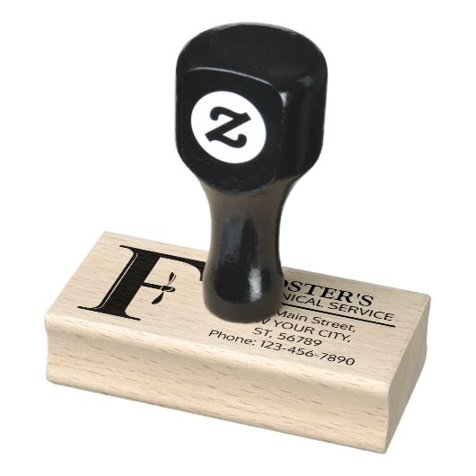 mechanisch monogram. Initiaal "F" Rubberstempel (Stempel)