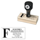 mechanisch monogram. Initiaal "F" Rubberstempel (Gestempeld)