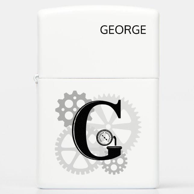  mechanisch monogram. Initiaal "G" (Voorkant)