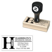 mechanisch monogram. Initiaal "H" Rubberstempel (Gestempeld)