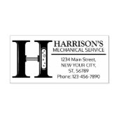 mechanisch monogram. Initiaal "H" Rubberstempel (Afrduk)