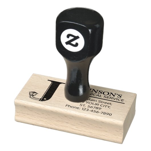 mechanisch monogram. Initiaal "J" Rubberstempel (Stempel)