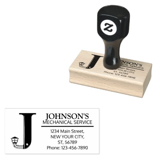 mechanisch monogram. Initiaal "J" Rubberstempel (Gestempeld)