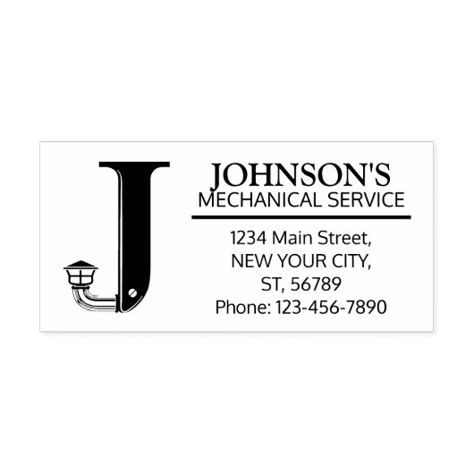 mechanisch monogram. Initiaal "J" Rubberstempel (Afrduk)