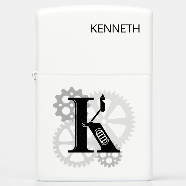  mechanisch monogram. Initiaal "K" (Voorkant)