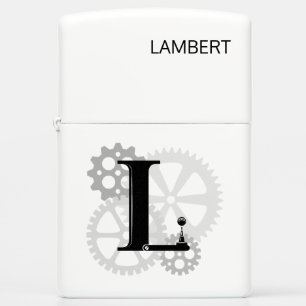 mechanisch monogram. Initiaal "L"