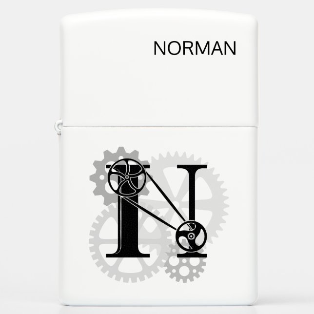  mechanisch monogram. Initiaal "N" (Voorkant)