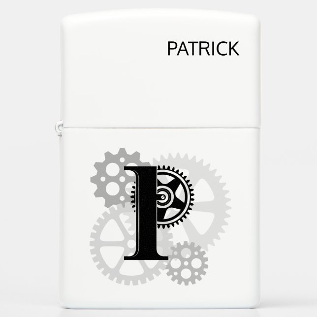  mechanisch monogram. INITIAAL P (Voorkant)