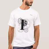 mechanisch monogram. INITIAAL P T-shirt (Voorkant)