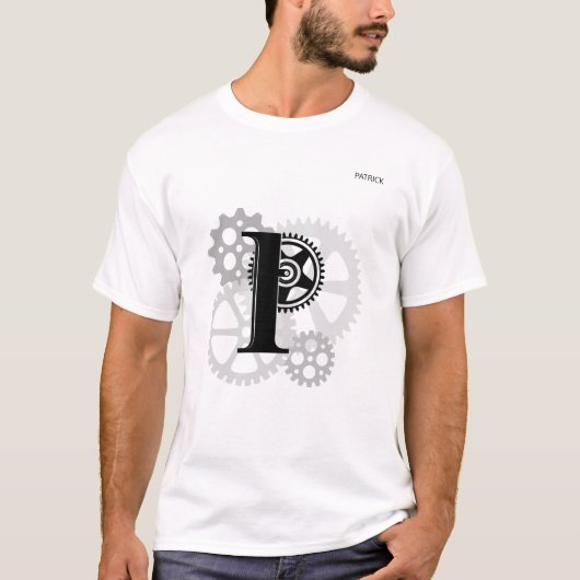  mechanisch monogram. INITIAAL P T-shirt (Voorkant)