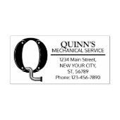  mechanisch monogram. Initiaal "Q" Rubberstempel (Afrduk)