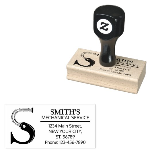 mechanisch monogram. Initiaal "S" Rubberstempel (Gestempeld)