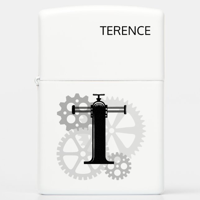  mechanisch monogram. Initiaal "T" (Voorkant)