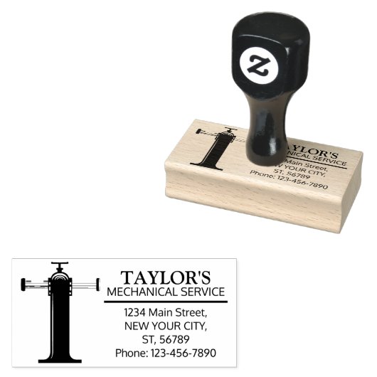 mechanisch monogram. Initiaal "T" Rubberstempel (Gestempeld)