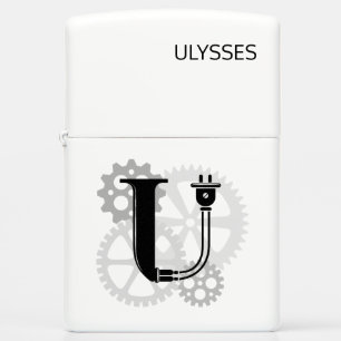 mechanisch monogram. Initiaal "U"