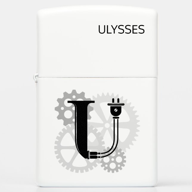  mechanisch monogram. Initiaal "U" (Voorkant)
