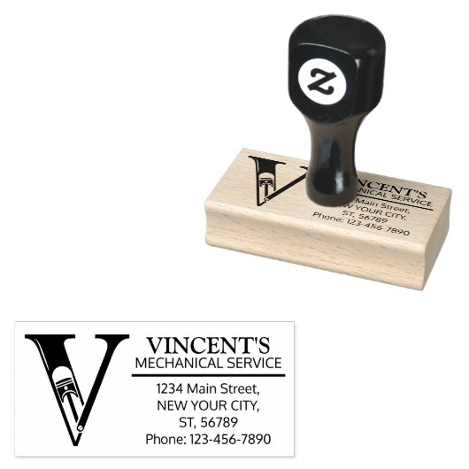  mechanisch monogram. Initiaal "V" Rubberstempel (Gestempeld)