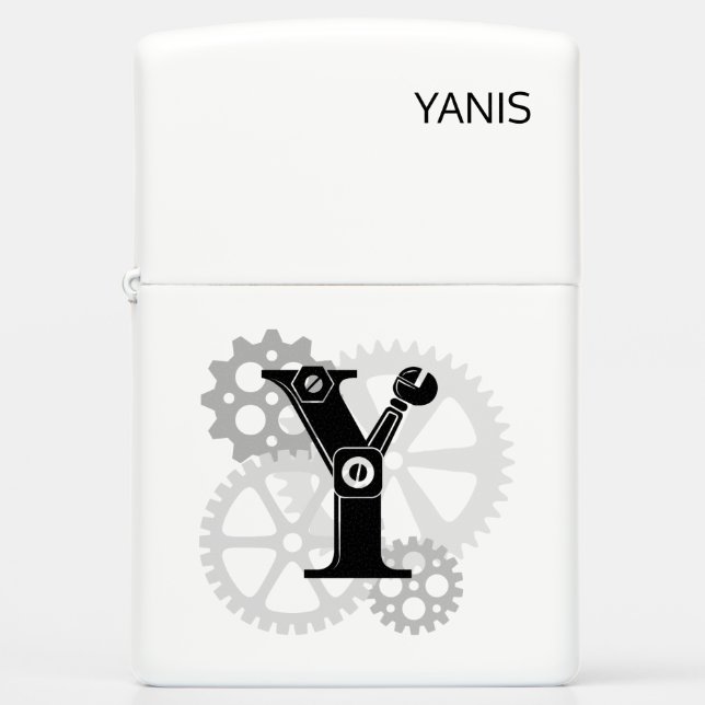 mechanisch monogram. Initiaal "Y" (Voorkant)