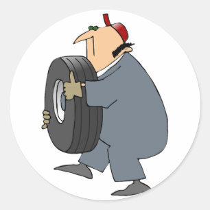 Mechanisch voor het dragen van een bandensticker ronde sticker