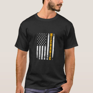 Mechanische Amerikaanse vlag Funny Proud Mec T-shirt