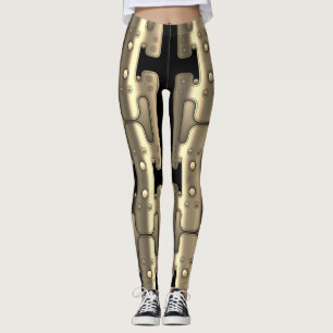 Mechanische Android Metallic Gouden Robot Leggings