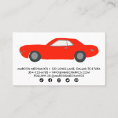 MECHANISCHE Auto Klassieke Auto Reparatie CUSTOM Visitekaartje (Achterkant)
