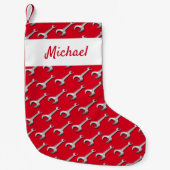 Mechanische Auto Worker Spanner Patroon Fun Kleine Kerstsok (Voorkant)