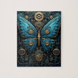 Mechanische Blauwe Monarch Vlinder Puzzel