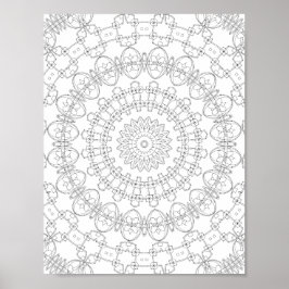 Mechanische Bloemblad Ringen Kleurplaat Patroon Ku Poster
