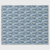 Mechanische bloemen cadeaupapier (Vlak)