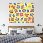 Mechanische Cartoon van robot Canvas Afdruk (Insitu (Slaapkamer))