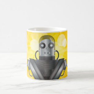 Mechanische Cartoon van robot Koffiemok