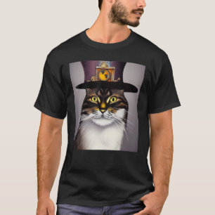 Mechanische Cat Ingenuity Ontketenen Steampunk AI T-shirt