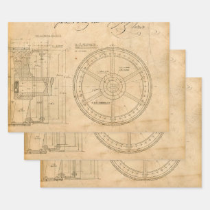 Mechanische cirkelvormgeving op Tan Inpakpapier Vel