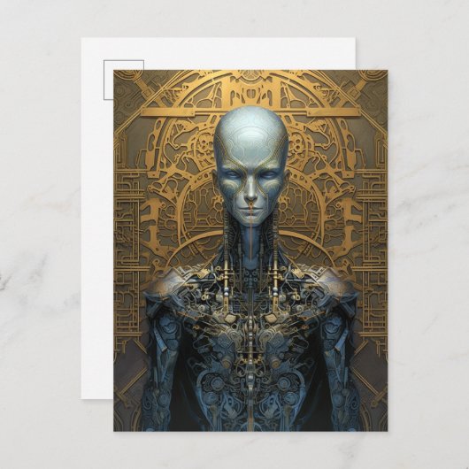 Mechanische cyborg Robot Science Fiction Briefkaart (Voorkant / Achterkant)