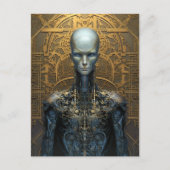 Mechanische cyborg Robot Science Fiction Briefkaart (Voorkant)