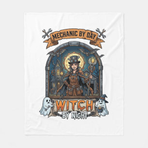 Mechanische Dag Heks Nacht Halloween Steampunk Vro Fleece Deken