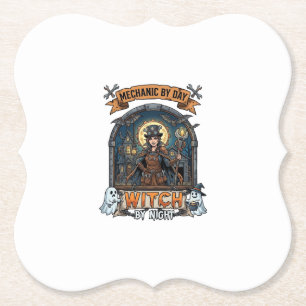 Mechanische Dag Heks Nacht Halloween Steampunk Vro Kartonnen Onderzetters