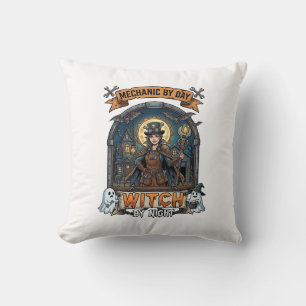 Mechanische Dag Heks Nacht Halloween Steampunk Vro Kussen