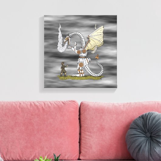 Mechanische draak canvas afdruk (Insitu (Woonkamer))