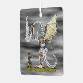 Mechanische draak metalen ornament (Voorkant links)