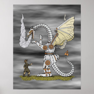 Mechanische draak poster