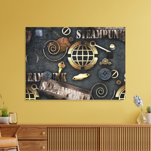 Mechanische elementen met punk stoomstijl canvas afdruk (Insitu (Woonkamer))
