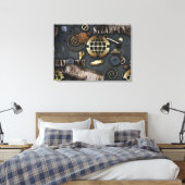 Mechanische elementen met punk stoomstijl canvas afdruk (Insitu (Slaapkamer))