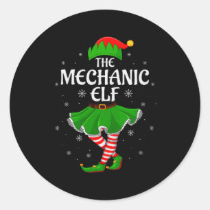 Mechanische Elf Kerstmis Familie Meisjes Vrouwen E Ronde Sticker
