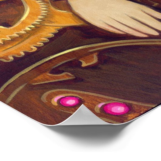 Mechanische engel II steampunk firy Art Print (Hoek)